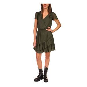 MICHAEL MICHAEL KORS Womens Green Lined Hook And Eye Front Dress XXS